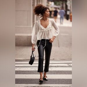 Free People Black Cropped Pants